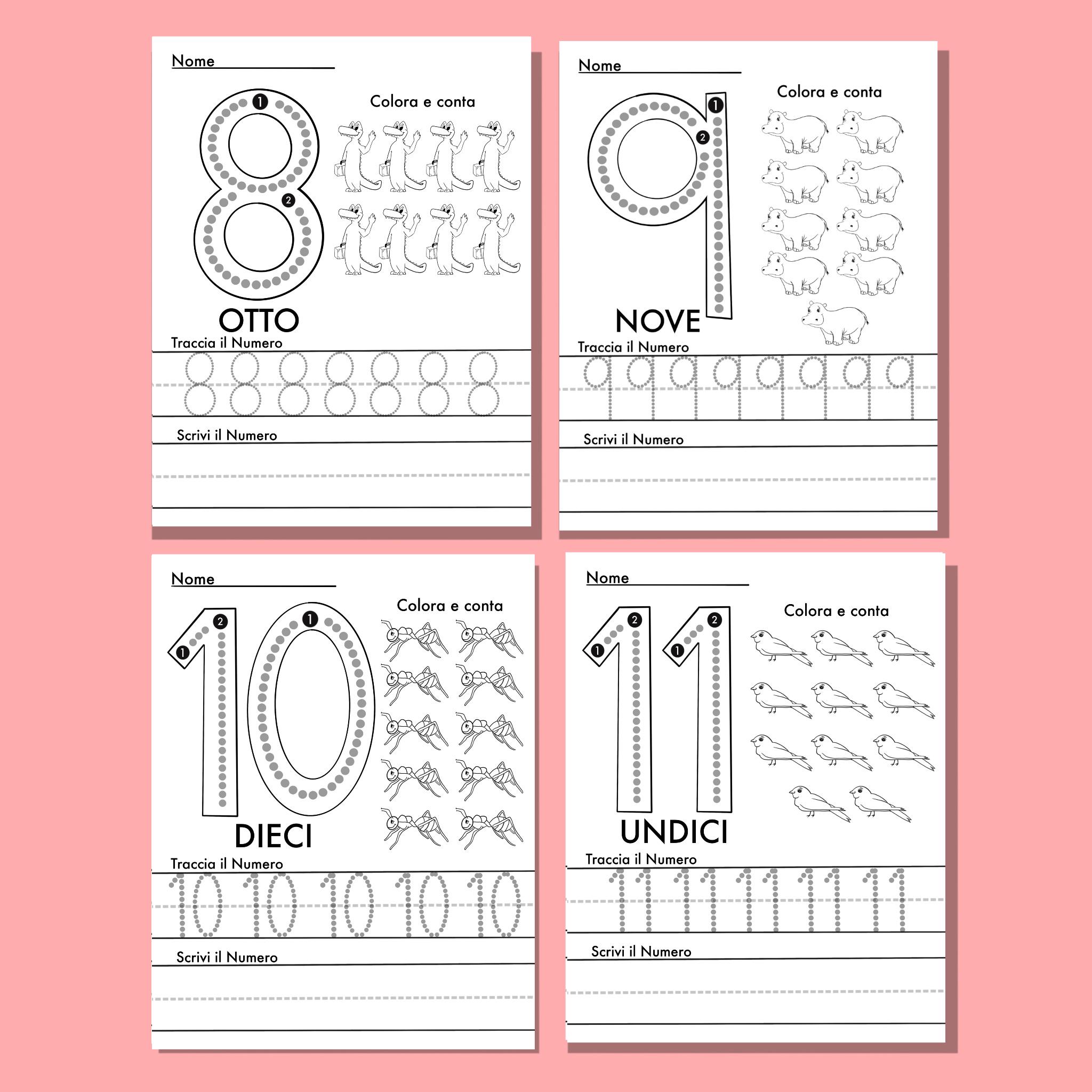 Italian Worksheet Numbers .pdf Italian Numbers 1 20 Worksheets