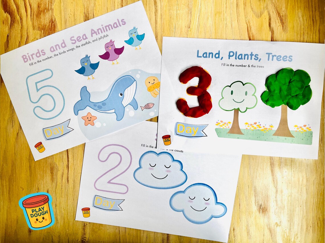 Days of Creation Playdough Mats, Sensory Learning (PDF Pattern) - Etsy