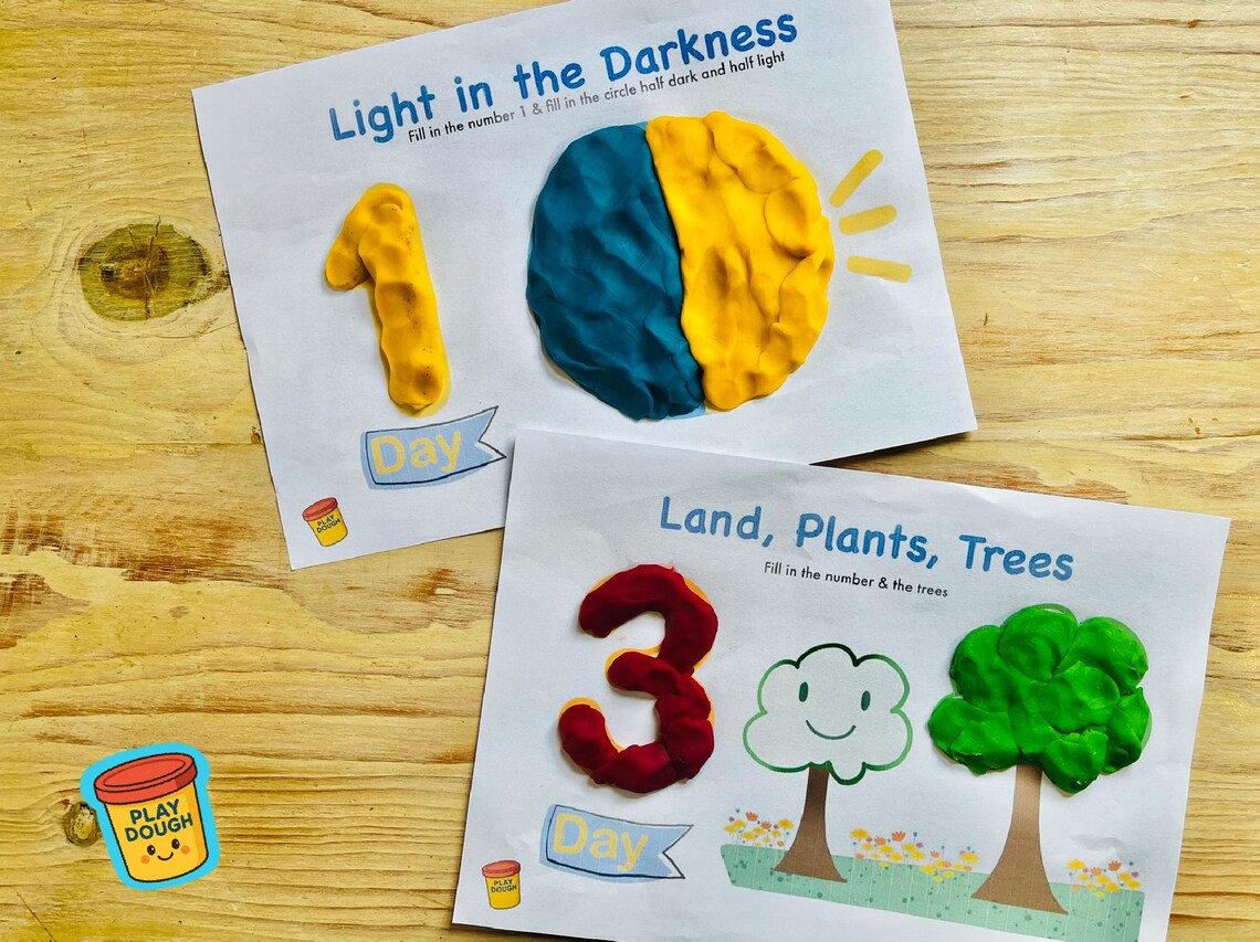 Days of Creation Playdough Mats, Sensory Learning (PDF Pattern) - Etsy