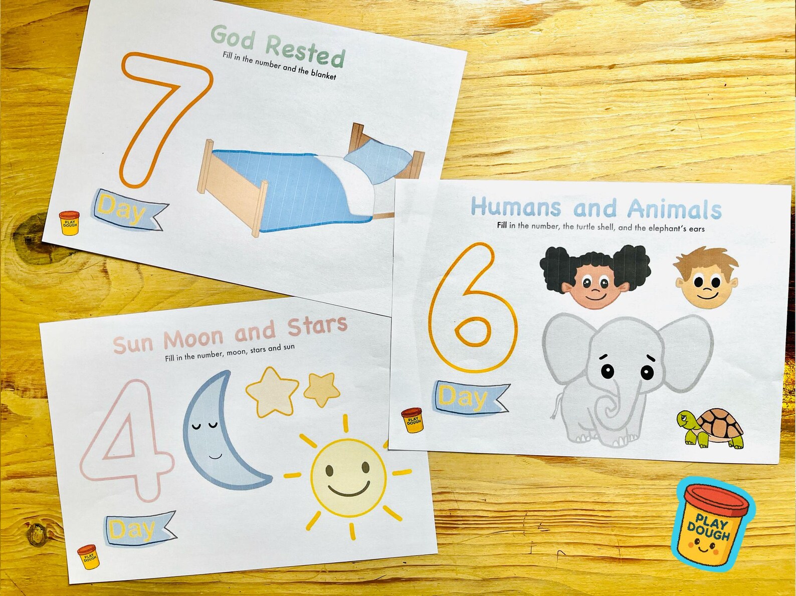 Days of Creation Playdough Mats, Sensory Learning (PDF Pattern) - Etsy