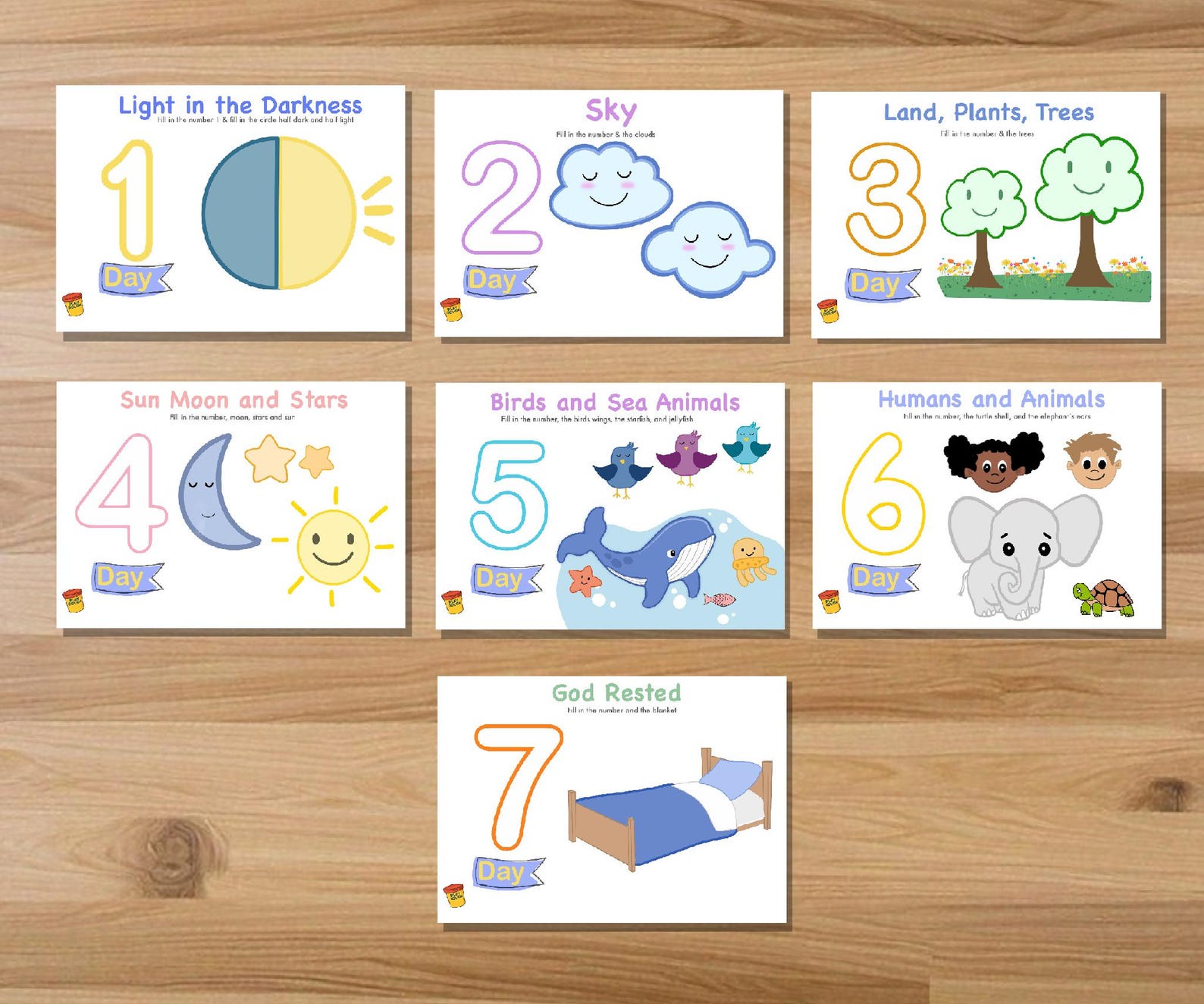 Days of Creation Playdough Mats, Sensory Learning (PDF Pattern) - Etsy