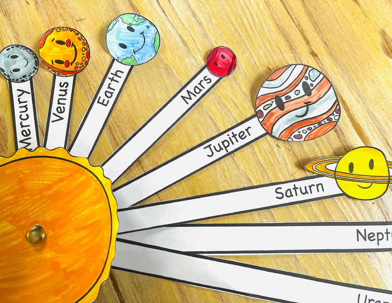 Solar System Model Craft Kit, Kids Space STEM Activity, Coloring Pages ...