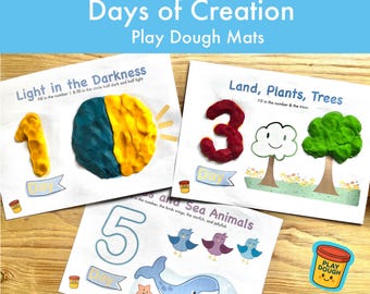 Days of Creation Playdough Mats, Sensory Learning (PDF Pattern)