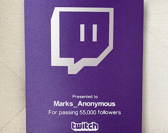 Custom Twitch Creator Award | TikTok, Instagram, Spotify, Twitch | Social Media Plaque