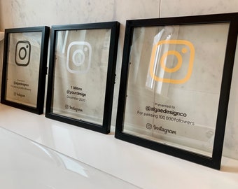 Custom Awards | TikTok, Instagram, Spotify, Twitch, Twitter | 8x10 Framed Social Media Creator Plaque