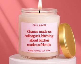 Candela per la migliore amica in ufficio, regalo divertente e originale per colleghi, regalo aziendale per amici d'ufficio, cera di soia colata a mano