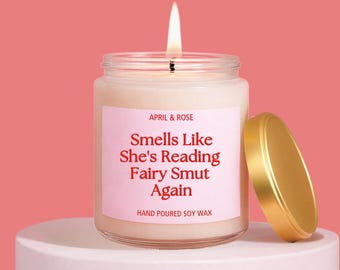 Candela Fairy Smut, regalo per amanti del romance piccante, candela in cera di soia con umorismo Booktok
