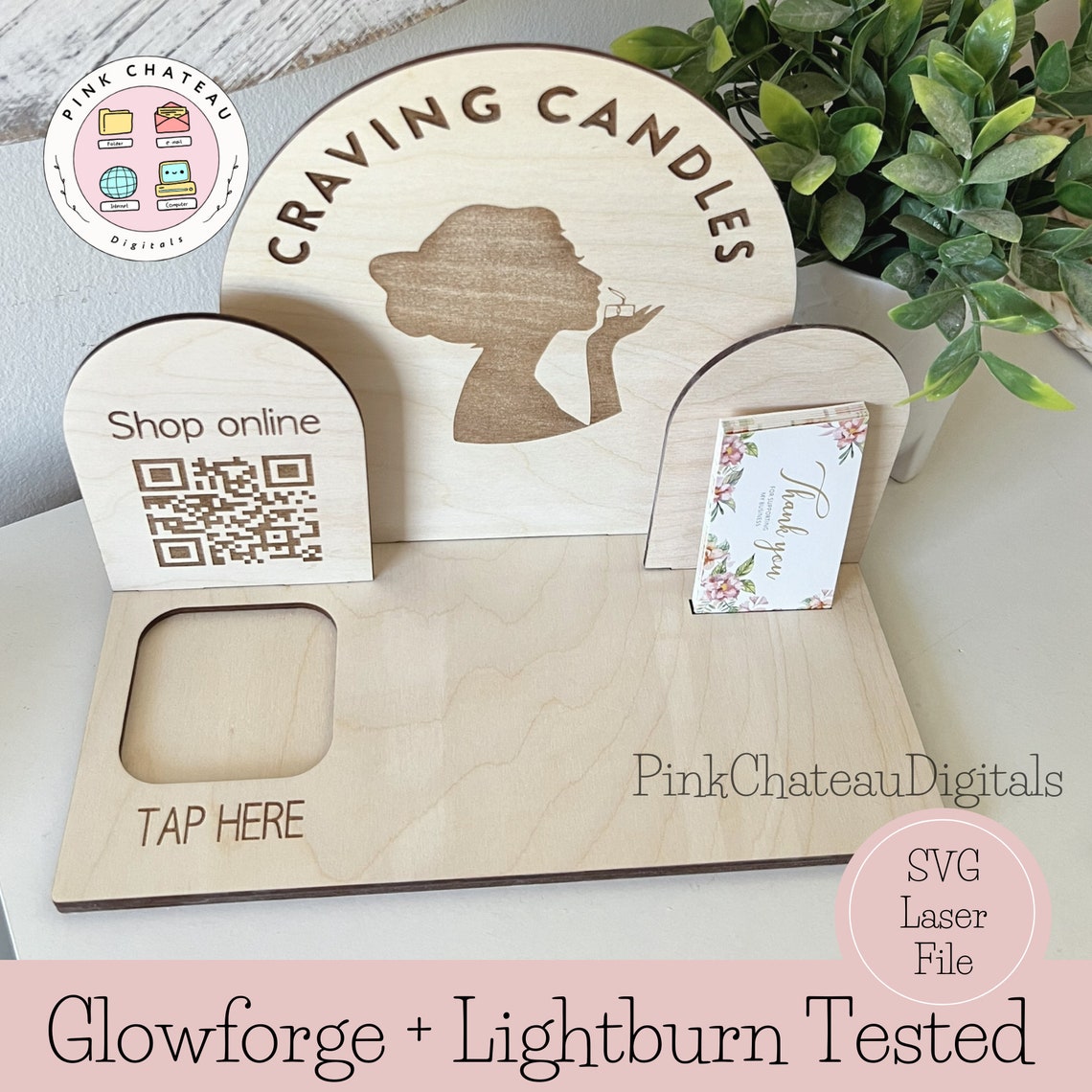 Square Reader Dock SVG Laser File | Market Craft Show Display | QR Code ...