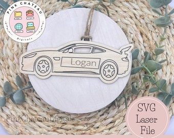 SVG Láser / Archivo Toy Car Adornos personalizados / Glowforge y Lightburn probado / Archivo de madera personalizado