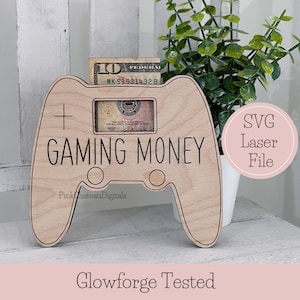 Porta regalo denaro File laser SVG / GAMING MONEY Controller per videogiochi / File di taglio inciso / Glowforge XTool Lightroom testato
