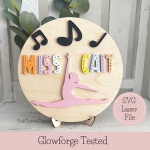 Tanzlehrer Geschenk | Name Zeichen SVG Schnittdatei | Glowforge getestet und bereit | Holz Laser Digitale Datei