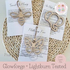 Paquete de adornos simbólicos con tarjeta imprimible + impresión en PDF a juego / Probado por Glowforge y Lightburn