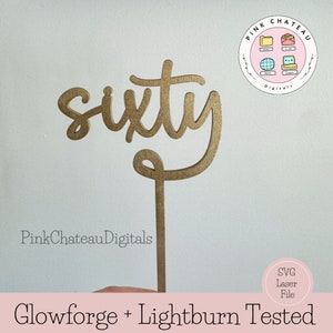Sesenta hitos cumpleaños pastel toppers / SVG archivo de corte láser / Glowforge & Lightburn probado / acrílico o madera