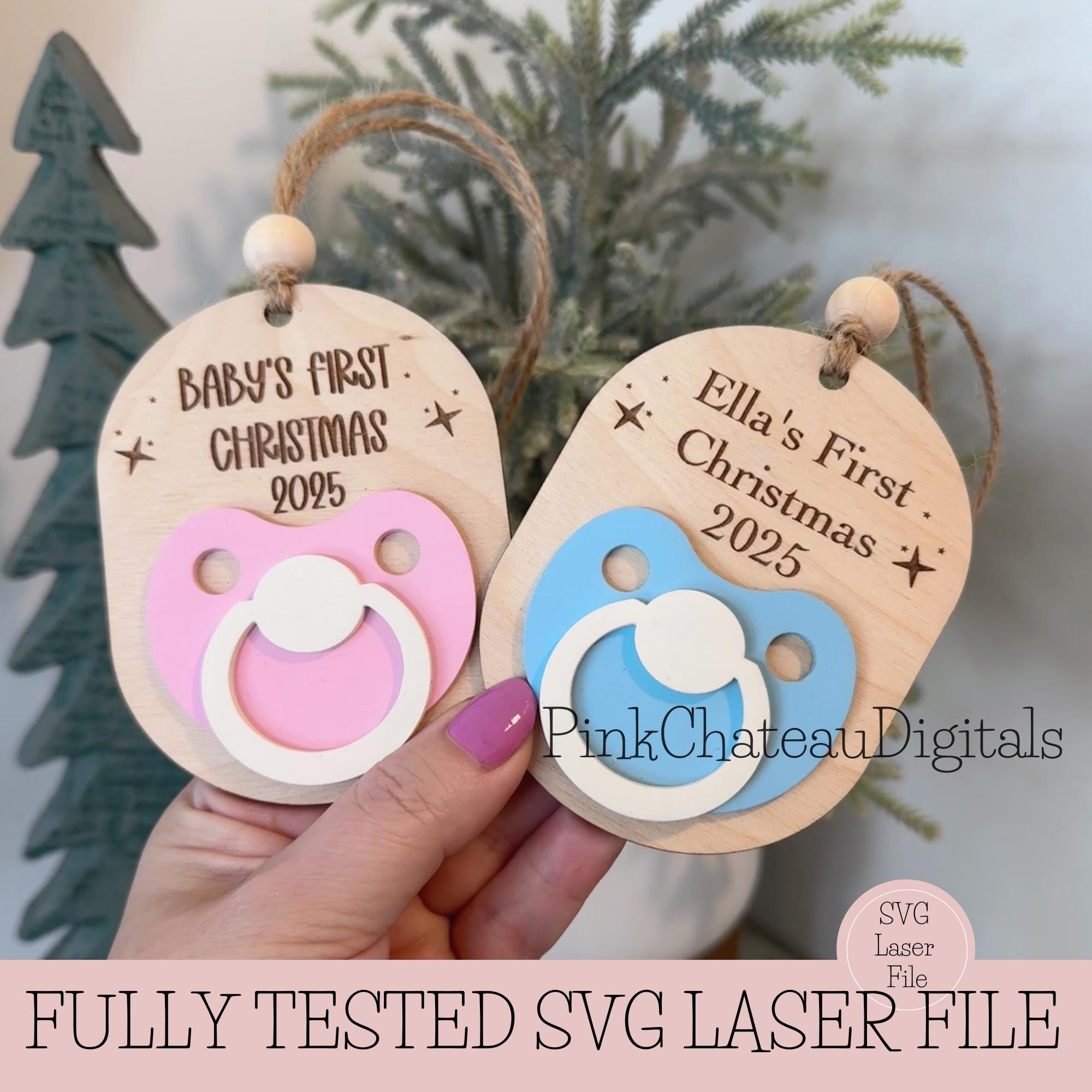 2026 Baby's First Christmas Ornament SVG Laser Engraved Cut File