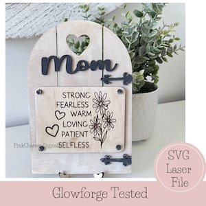 Archivo de corte grabado con láser SVG / Puerta de jardín para mamá / Gran regalo de cumpleaños / Día de la Madre / Glowforge listo y probado / Archivo de madera personalizado
