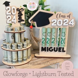 AGGIORNATO 2025 - 2 versioni Porta soldi per laurea / Carta / File laser SVG da 1/8" (.125) / File di taglio inciso / Testato con Glowforge e Lightroom