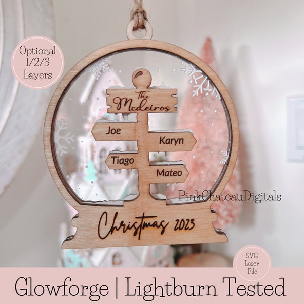 Acrylic Ornament Family Names Svg - Etsy