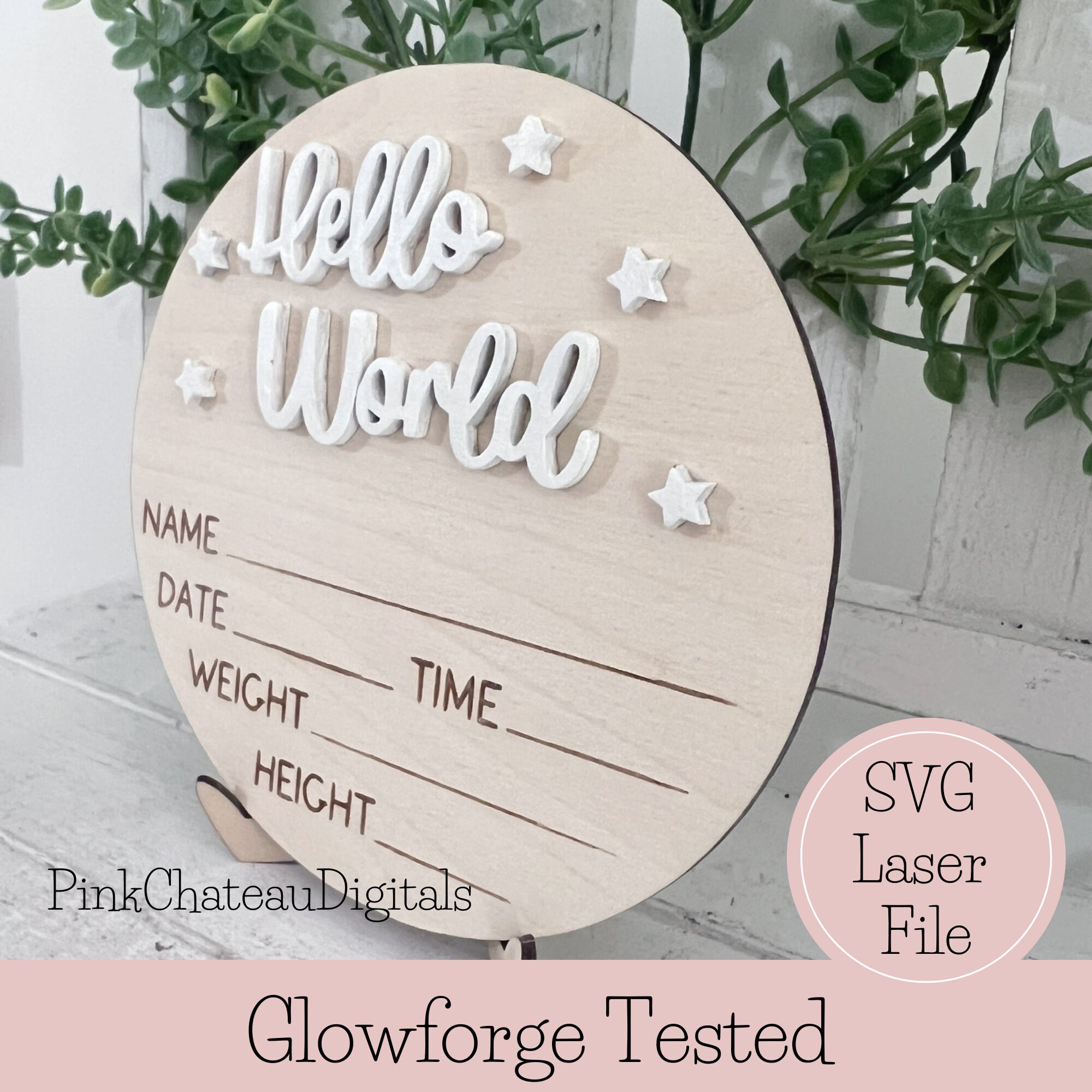 Baby Birth Announcement Baby Laser Cut SVG File | Glowforge & Lightburn ...