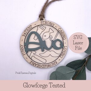 Avo Ornament FAST SCORE SVG Laser gravierte Schnittdatei | Inspirierende Beschreibende Wörter | Glowforge bereit und getestet | Holzschnitt-Datei