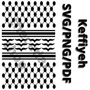 Keffiyeh Archivo Digital Arte PNG Imprimir Archivo + SVG Cortar Archivo Cricut Silueta Cameo