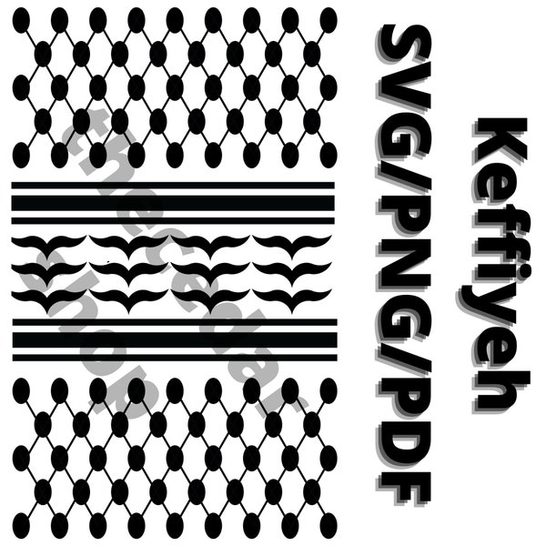 Keffiyeh Digital File Art PNG Print File + SVG Cut File Cricut Silhouette Cameo