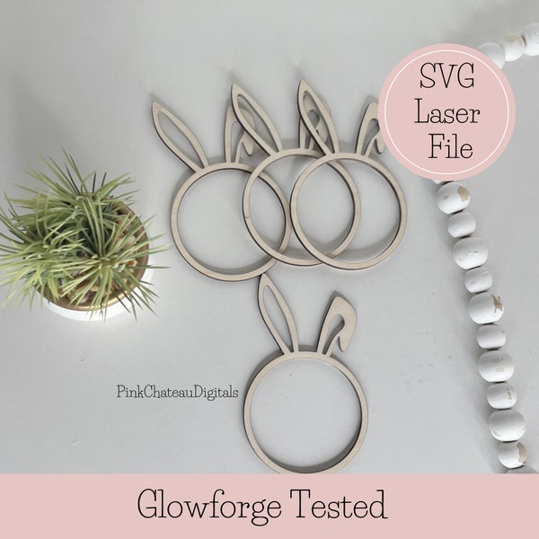 Wood Napkin Ring SVG | Quick Cut | Digital File | 1/8" 1/4" Easter Theme | Glowforge Ready & Tested | Rabbit Bunny