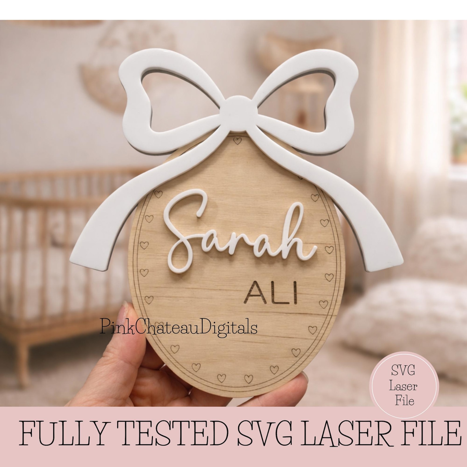 Baby Birth Announcement Baby Laser Cut SVG File | Glowforge & Lightburn ...