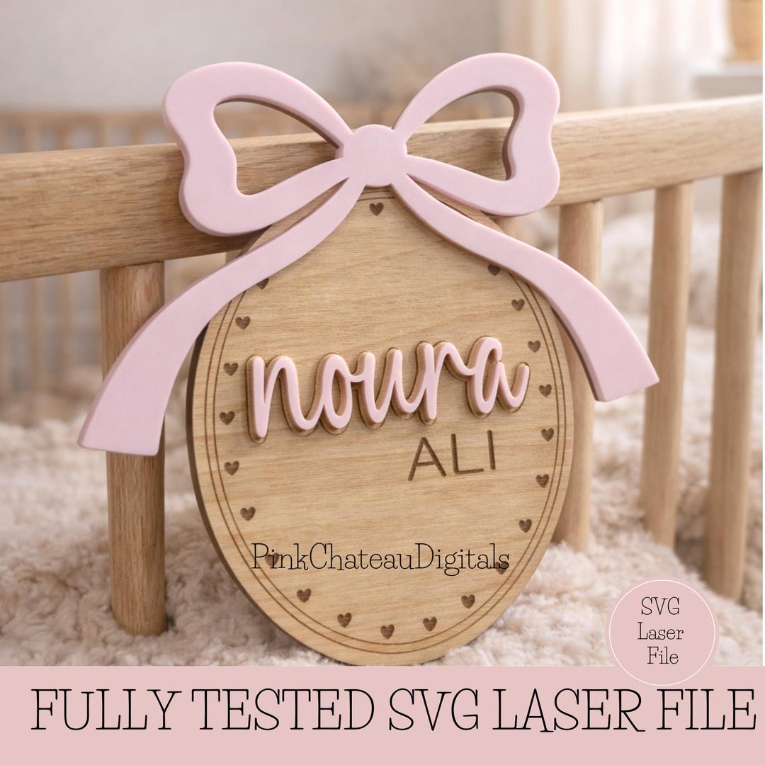 Baby Birth Announcement Baby Laser Cut SVG File | Glowforge & Lightburn ...