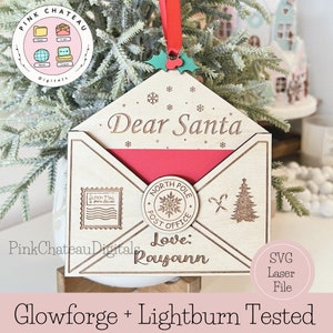 Caro Babbo Natale portalettere ornamento SVG file di taglio inciso al laser / Glowforge & Lightburn testato / acrilico o legno / tema festivo