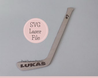 Palo de hockey SVG Personalizar o plantilla en blanco / Archivo de corte digital SVG / Glowforge listo probado / Corte láser