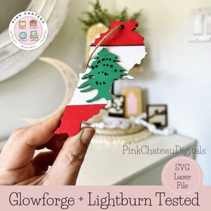Libanese kaartoverzicht digitaal bestand kunst SVG laser schattig bestand Glowforge en Lightburn getest