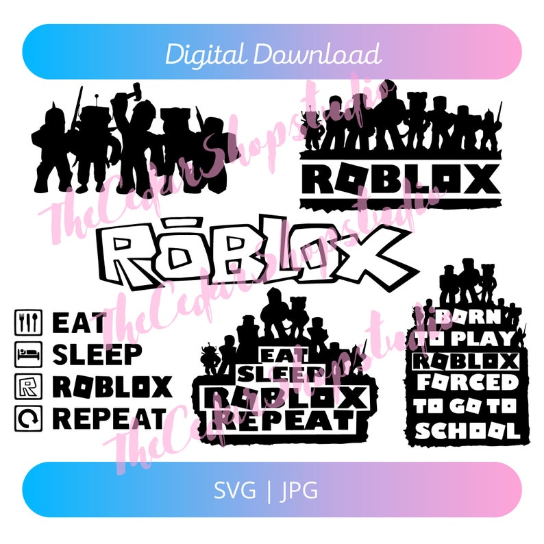 Download 6 Pack Roblox Character Logo SVG JPG Cut Files Cricut | Etsy