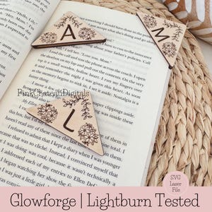 Cantos de proteção de marcadores de página de livro de madeira | Arquivo de corte gravado a laser SVG testado por Glowforge e Lightburn | Madeira acrílica