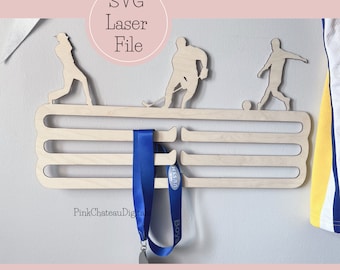 Sports Medallion Hanger SVG Medal & Ribbons Hanger Award Holder Template Rack | SVG Digital Cut File | Glowforge Ready Tested | Laser Cut