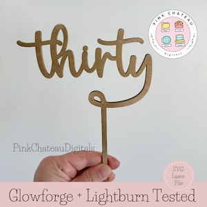 Treinta hitos cumpleaños pastel toppers / SVG archivo de corte láser / Glowforge & Lightburn probado / acrílico o madera