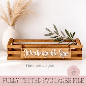 Interchangeable Crate / Basket SVG Digital Cut File | 1/8" (.125") 3mm | Glowforge Ready and Tested | Mini Sign Display Holder