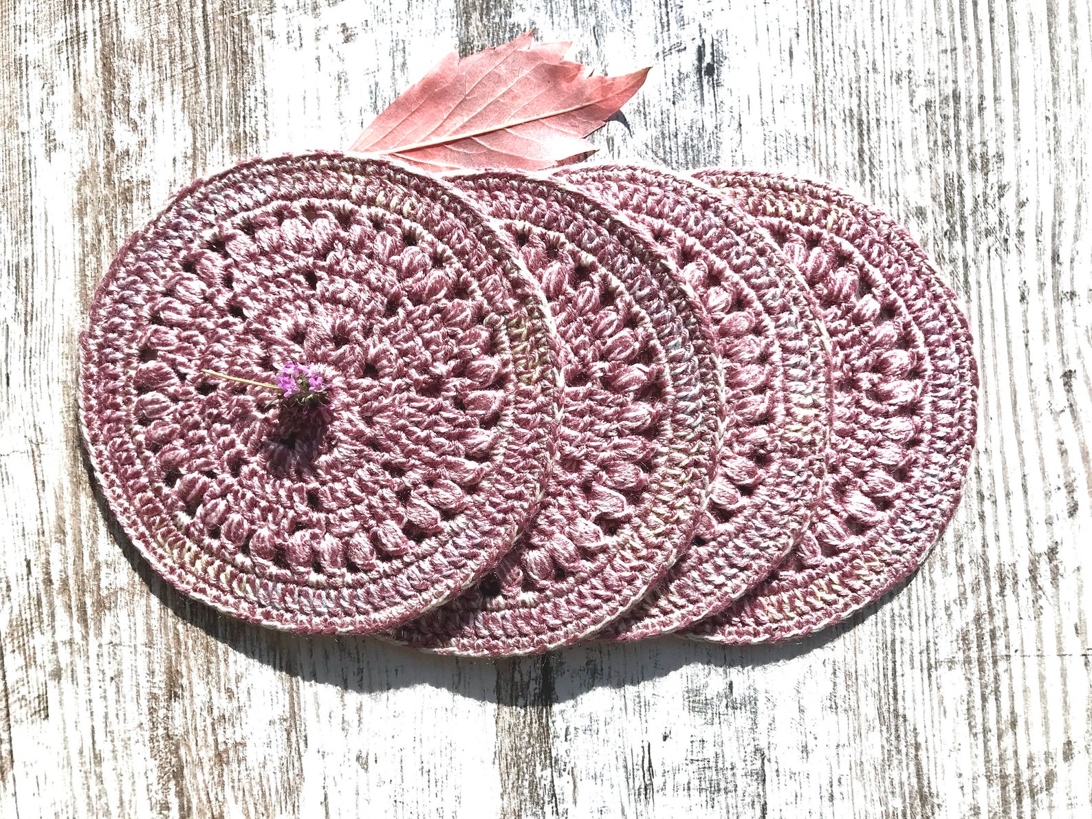 PINK RICE / Lunch Mats Set tabledecor crochet doilies Etsy