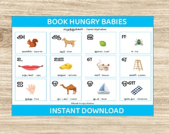 Printable Tamil Learning Binder: Alphabet, Numbers, Colors (PDF)