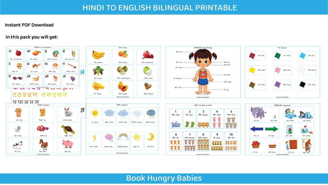 Printable Hindi Learning Binder Hindi for Kids Etsy UK