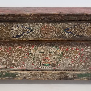 Rare Antique Tibetan Painted Alter or Choksi Tea Table