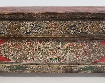 Rare Antique Tibetan Painted Alter or Choksi Tea Table