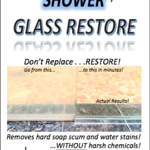1pk Multi-Surface SUPERIOR CLEANER Renews Cloudy or Hazy Shower Glass Enclosures in Minutes!