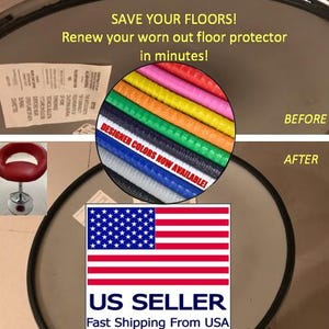 Best 14"-20" diameter Replacement FLOOR Saver! 2 minute Fix Pedestal Bar Stool Floor Protector Now in DESIGNER COLORS! Quick Ship from U.S.A