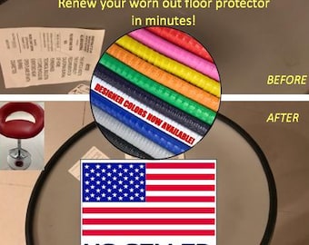 Best 14"-20" diameter Replacement FLOOR Saver! 2 minute Fix Pedestal Bar Stool Floor Protector Now in DESIGNER COLORS! Quick Ship from U.S.A
