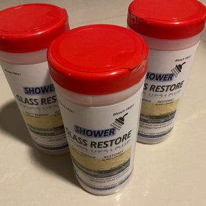 3pk Multi-Surface SUPERIOR CLEANER! Renews Cloudy or Hazy Shower Glass Enclosures in Minutes!