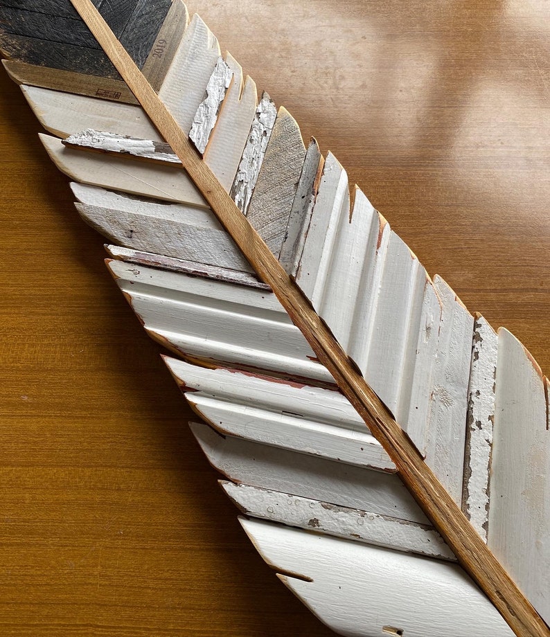 Rustic Reclaimed Wood Feather Wall Art, Boho Decor, Farmhouse Decor