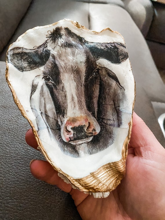 Oyster Cow Jewelry Decor Ring Dish