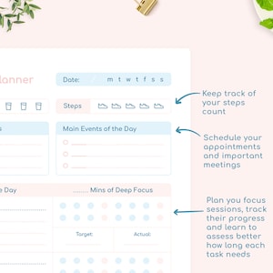 Daily Pomodoro Planner A5 / Half-size Printable PDF Pomodoro Tracker 3 ...
