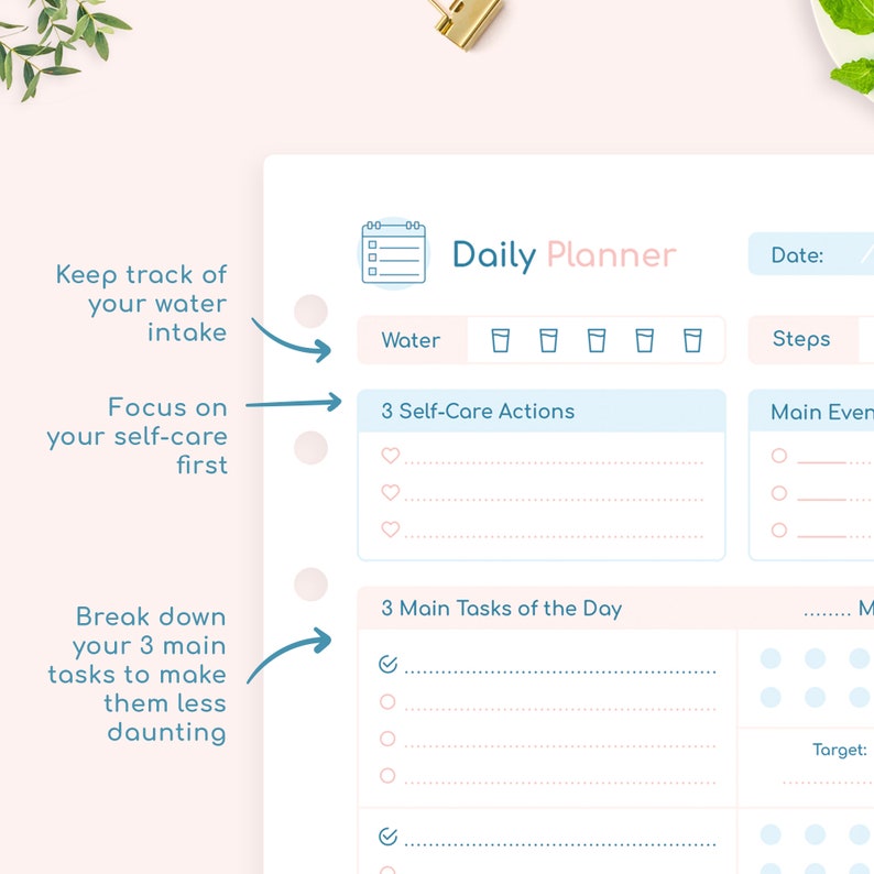 Daily Pomodoro Planner A5 / Half-size Printable PDF Pomodoro Tracker 3 ...