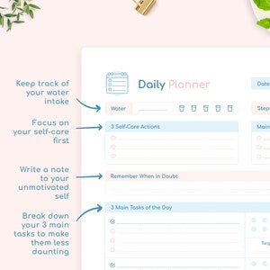 Daily Pomodoro Planner A4 / US Letter Printable PDF Pomodoro Tracker 3 ...